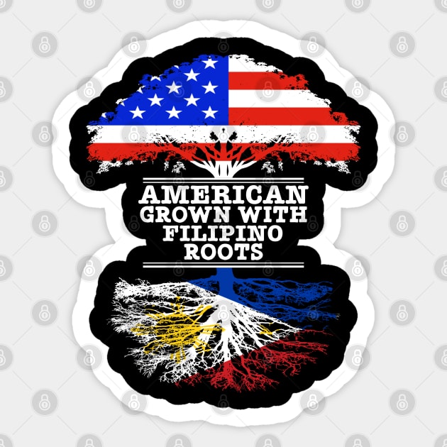 American Grown With Filipino Roots - Gift for Philippines With Roots From Filipino Sticker by Country Flags